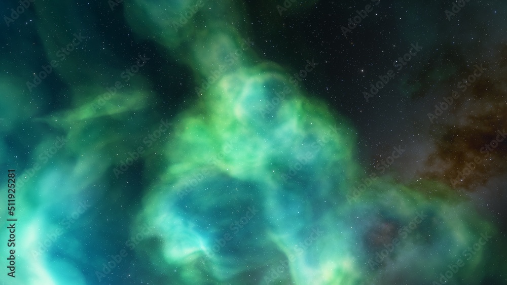 Fototapeta premium bright nebula, nebula in space, majestic red-purple nebula, beautiful space background 3D render 