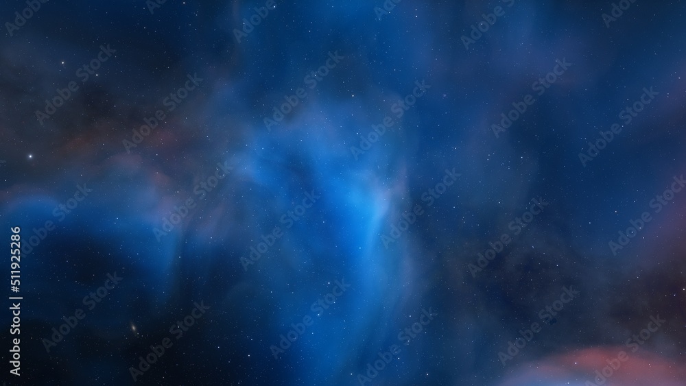 Naklejka premium bright nebula, nebula in space, majestic red-purple nebula, beautiful space background 3D render 