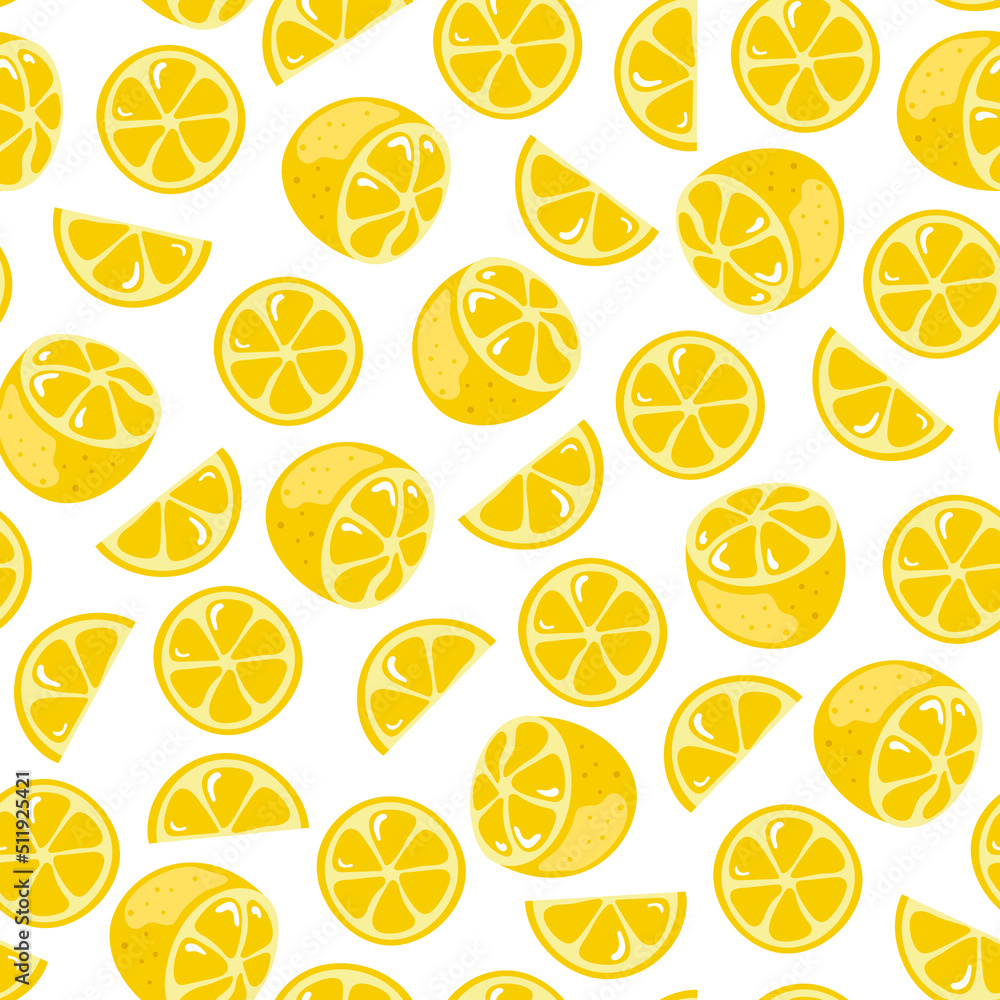 Slice lemon juice seamless repeat wrap cover pattern background illustration