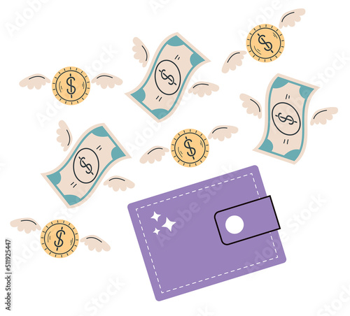 Financial crisis collapse problems money loss concept. Vector flat graphic design element illustration