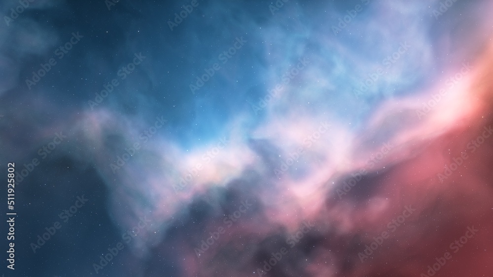 red-violet nebula in outer space, horsehead nebula, unusual colorful nebula in a distant galaxy, red nebula 3d render
