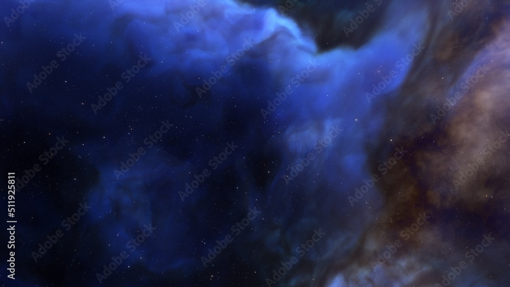 Fototapeta premium red-violet nebula in outer space, horsehead nebula, unusual colorful nebula in a distant galaxy, red nebula 3d render 