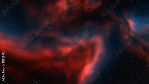 red-violet nebula in outer space, horsehead nebula, unusual colorful nebula in a distant galaxy, red nebula 3d render 