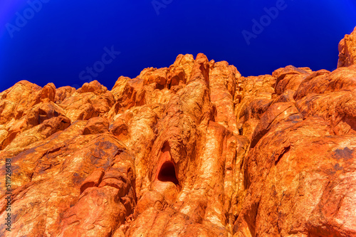 Rocky environment at Sinai peninsula during hot summer day. photo