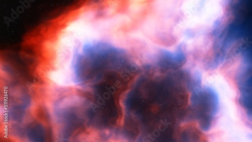 red-violet nebula in outer space, horsehead nebula, unusual colorful nebula in a distant galaxy, red nebula 3d render 