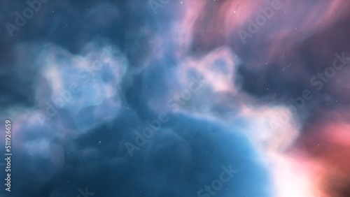 Deep space nebula with stars. Bright and vibrant Multicolor Starfield Infinite space outer space background with nebulas and stars. Star clusters, nebula outer space background 3d render 