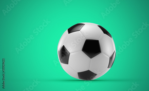 soccer ball on a green background  3D rendering