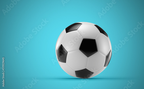 soccer ball on a blue background  3D rendering
