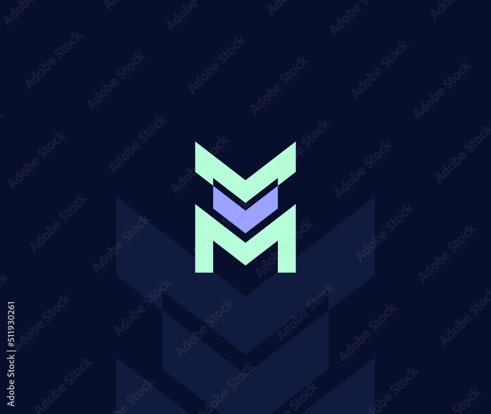 M modern Design Tech Illustrator, Logo design M modern Design Tech Illustrator, Logo design