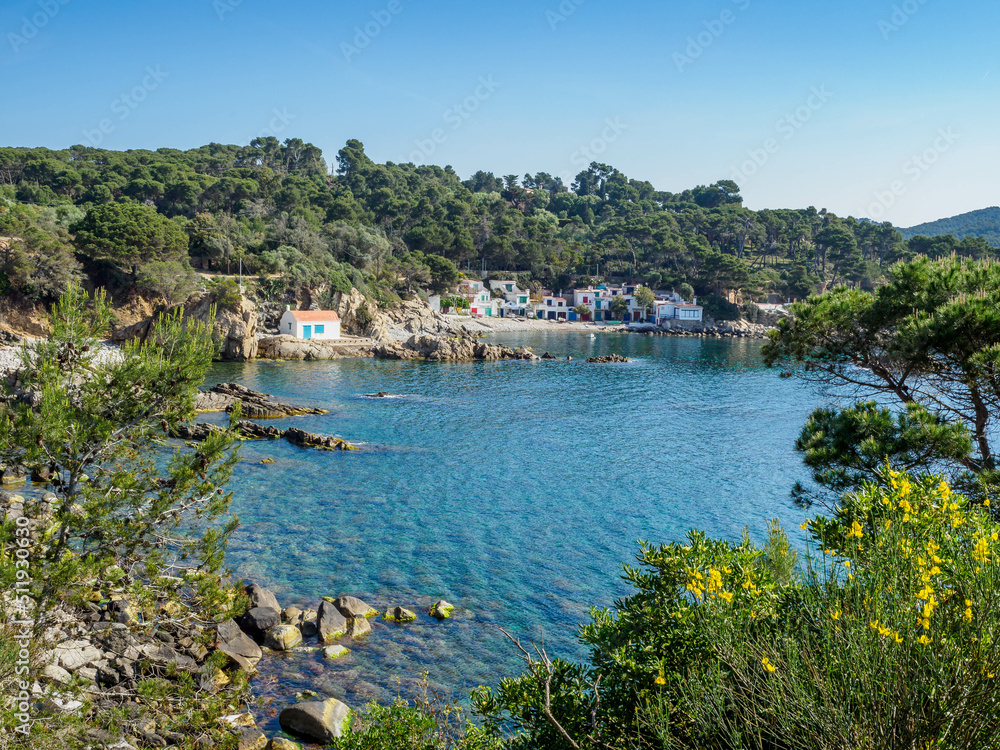 View of secluded cove S'Alguer near Palamos, Catalonia