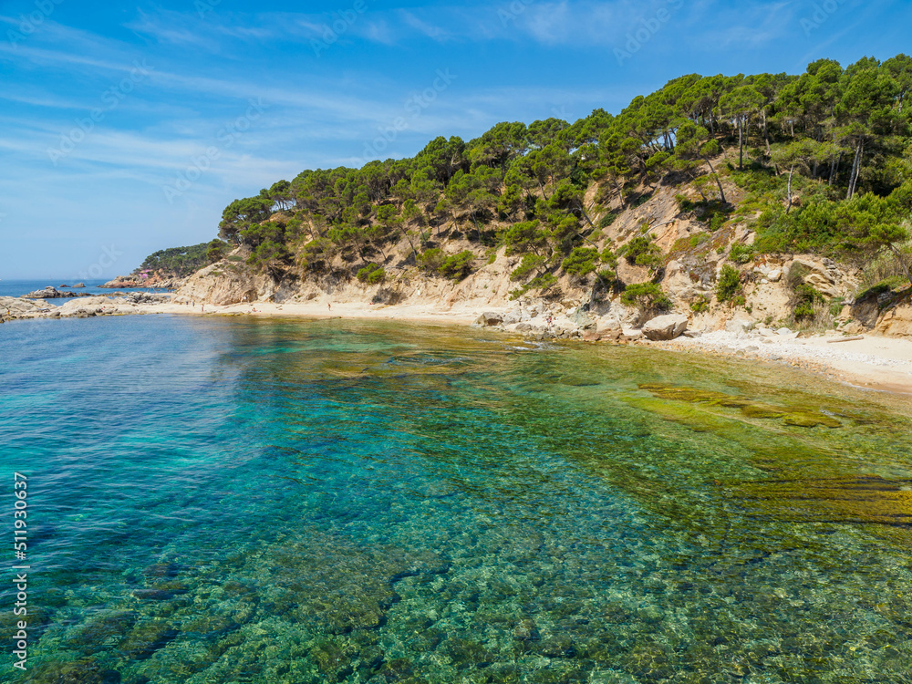 View of Cala bona small beach near Palamos, Catalonia