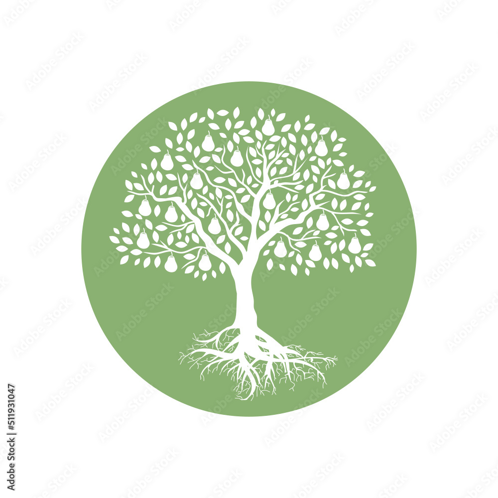 Obraz premium peer fruit tree svg icon