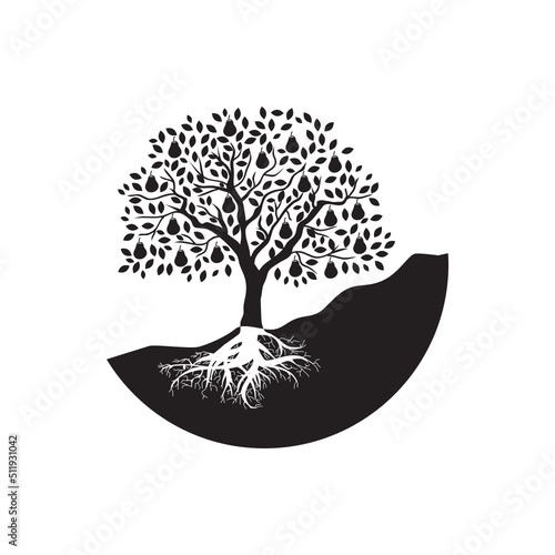 peer fruit tree svg icon