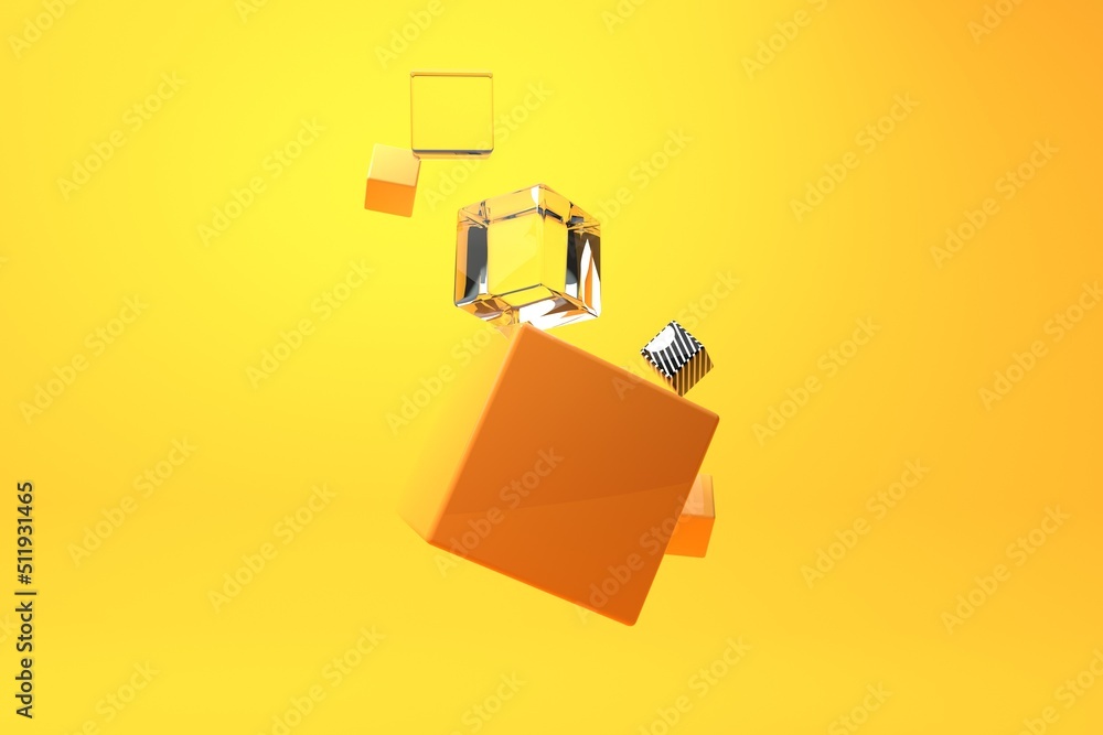Abstract 3D render illustration of cube shapes Abstract 3D render illustration of cube shapes