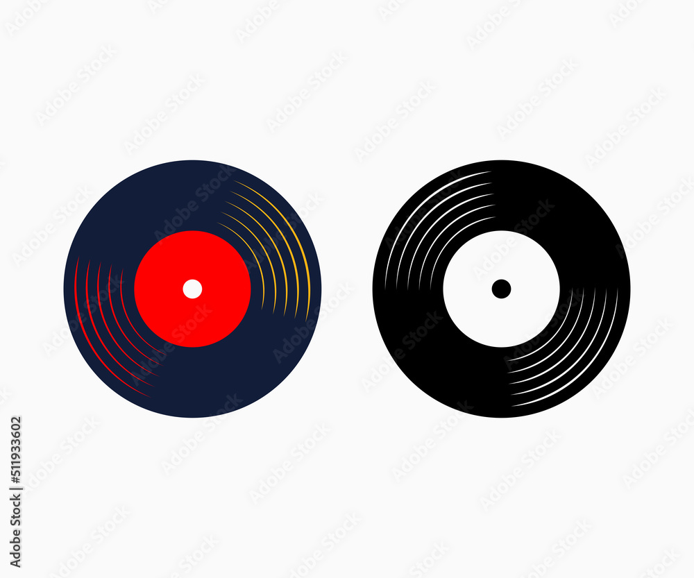 Vinyl record icon vectors. Vinyl record sign and symbol Vinyl record icon vectors. Vinyl record sign and symbol