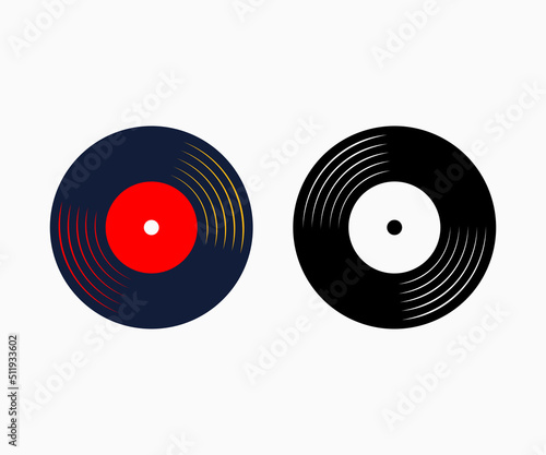 Vinyl record icon vectors. Vinyl record sign and symbol