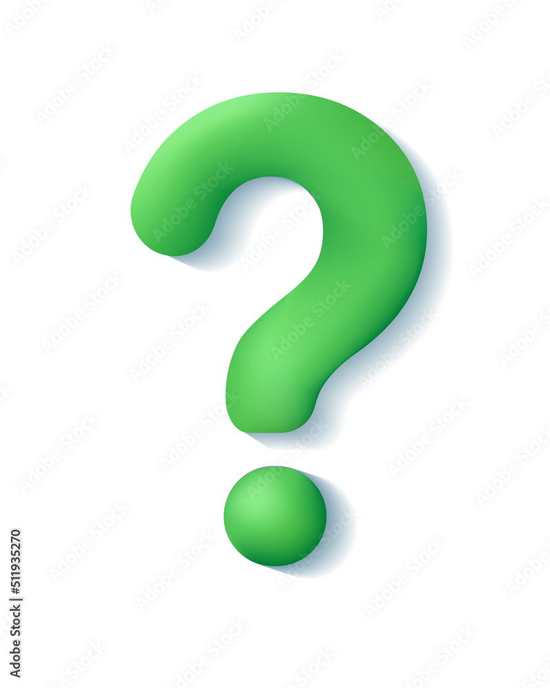 Realistic 3d green question mark. Ask Questions, Online Support center. FAQ concept. Frequently Asked Questions. Vector illustration isolated on white background. Realistic 3d green question mark. Ask Questions, Online Support center. FAQ concept. Frequently Asked Questions. Vector illustration isolated on white background.