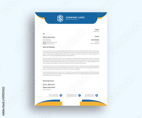 elegant unique corporate letterhead Design template