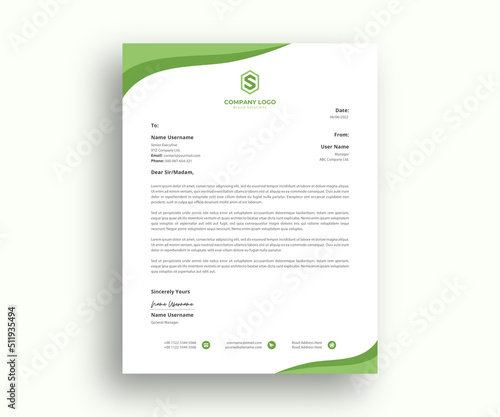 elegant corporate formal letterhead Design template