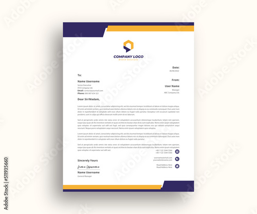 unique corporate official cover letter Design template