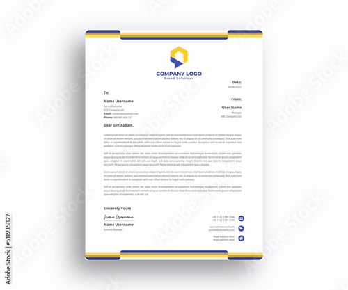 modern sleek corporate business letterhead design