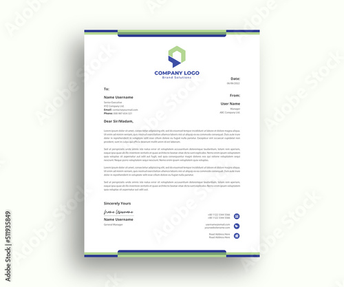 modern sleek corporate business letterhead design