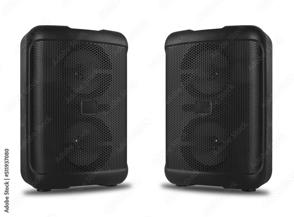 acoustic sound system, speakers, on a white background acoustic sound system, speakers, on a white background