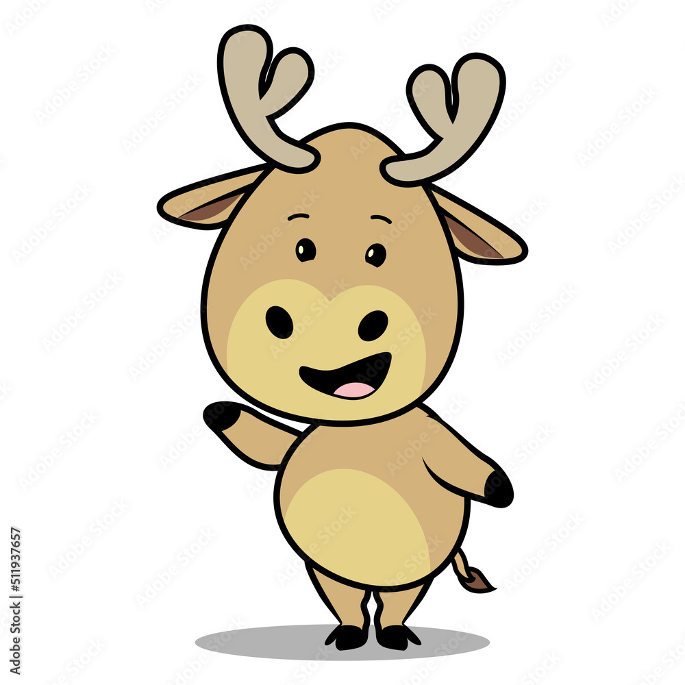 Fototapeta premium cute deer mascot vector illustration