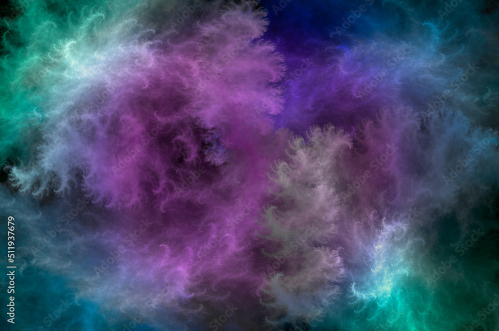 Abstract beautiful fractal background in the form of clouds and feathers in rainbow colors and is suitable for use in projects of imagination, creativity and design. Abstract beautiful fractal background in the form of clouds and feathers in rainbow colors and is suitable for use in projects of imagination, creativity and design.