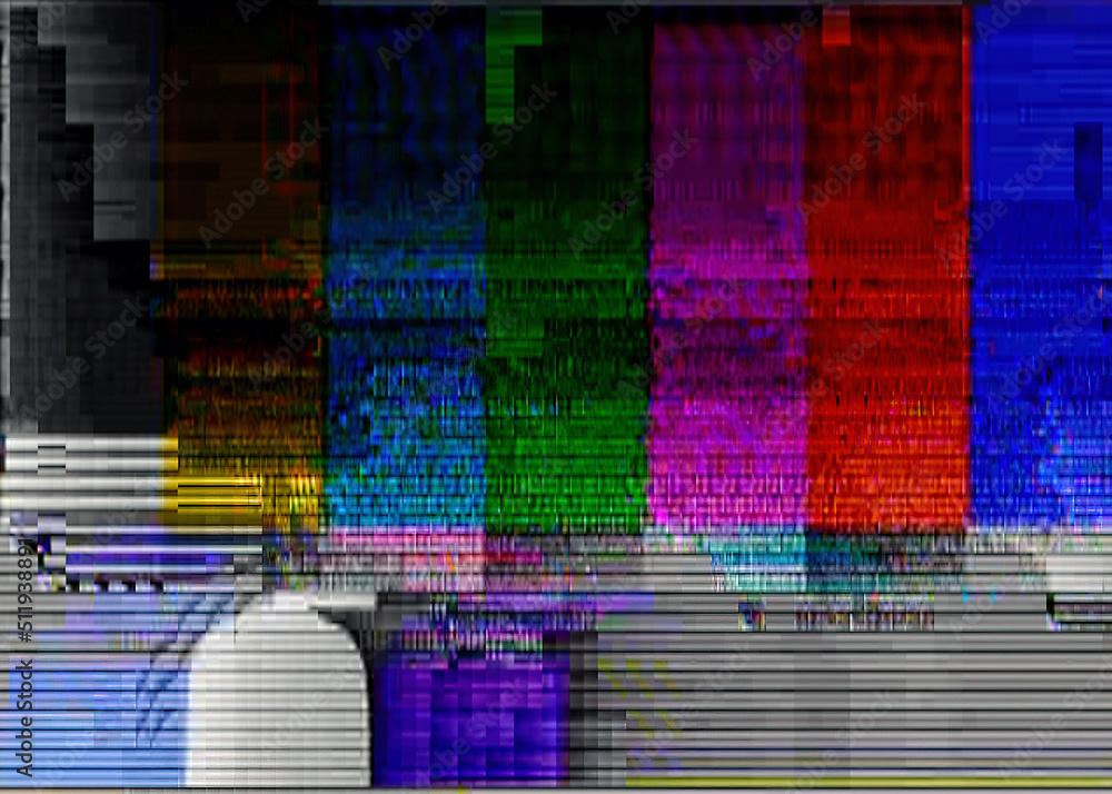 Analog capture (intentional extreme distortion effect) of an old retro ...