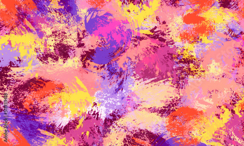 abstract oil background, brushstrokes in different colors. horizontal banner, copy space © Valeria Samoylova