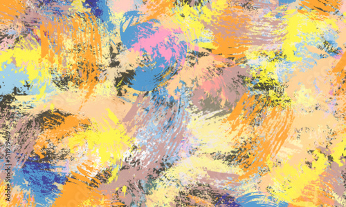 abstract oil background, brushstrokes in different colors. horizontal banner, copy space