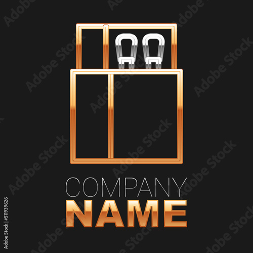 Line Open matchbox and matches icon isolated on black background. Colorful outline concept. Vector