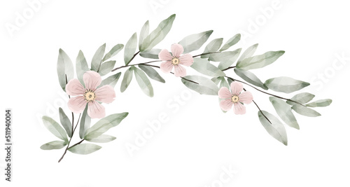 Floral wreaths - Hand drawn  isolated frames  flowers and leaves bouquets  wedding botanical