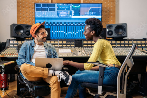 Принти на полотні Producing in Music Studio