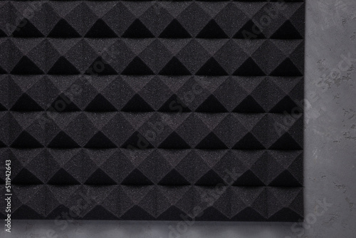 Sound isolation material for soundproof at wall background texture. Acoustic foam in studio or house