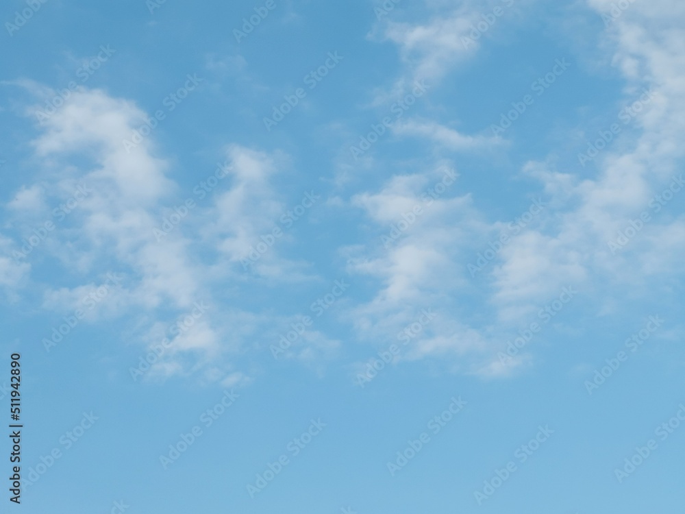 Full frame of pretty blue sky with pale white cloud formation Full frame of pretty blue sky with pale white cloud formation