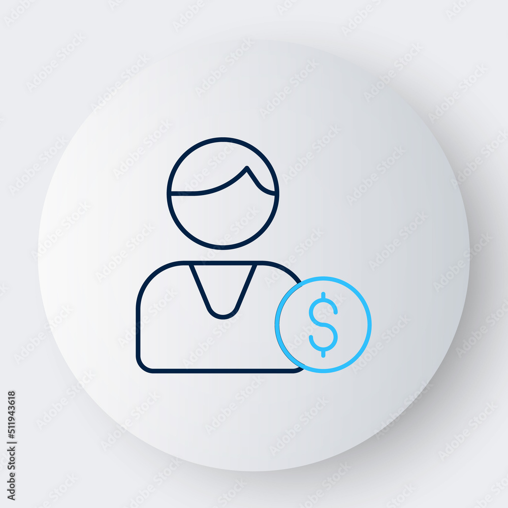 Line Buyer icon isolated on white background. Colorful outline concept. Vector Line Buyer icon isolated on white background. Colorful outline concept. Vector