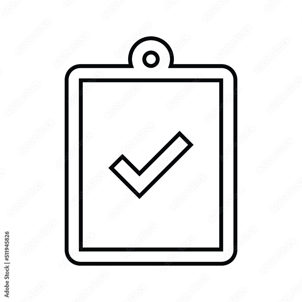 Clipboard, task outline icon. Line art vector. Clipboard, task outline icon. Line art vector.