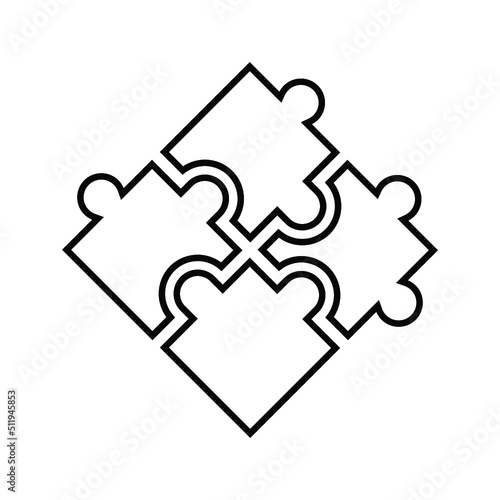 Puzzle, solution line icon. Outline vector.