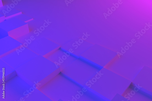 abstract color business background with squares and cubes, purple and blue image with shadow for technology illustrations