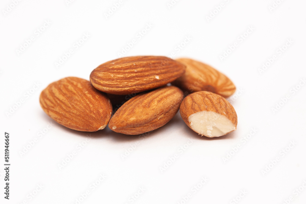 Delicious almond nut raw piece for vegan. Almond full macro shoot nuts healthy food ingredient Delicious almond nut raw piece for vegan. Almond full macro shoot nuts healthy food ingredient