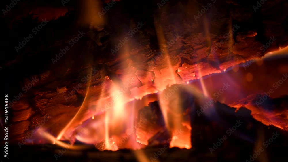 Bonfire at night, logs are burning, sparks are flying. Fire flame close-up. Bonfire at night, logs are burning, sparks are flying. Fire flame close-up.