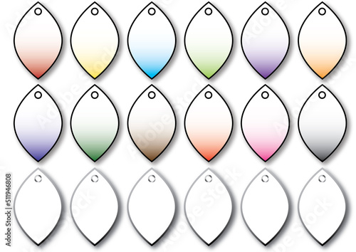 Set of identical padlock objects with holes. Collection of labels for your description or print in vector and jpg. Isolated.