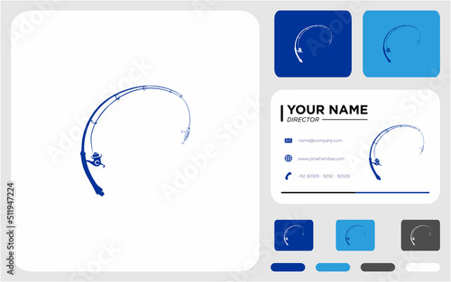 fishing rod vector logo