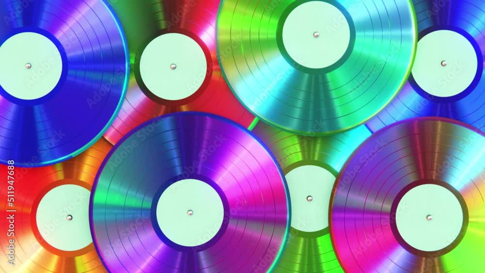 Realistic seamless looping 3D animation of the spinning colorful