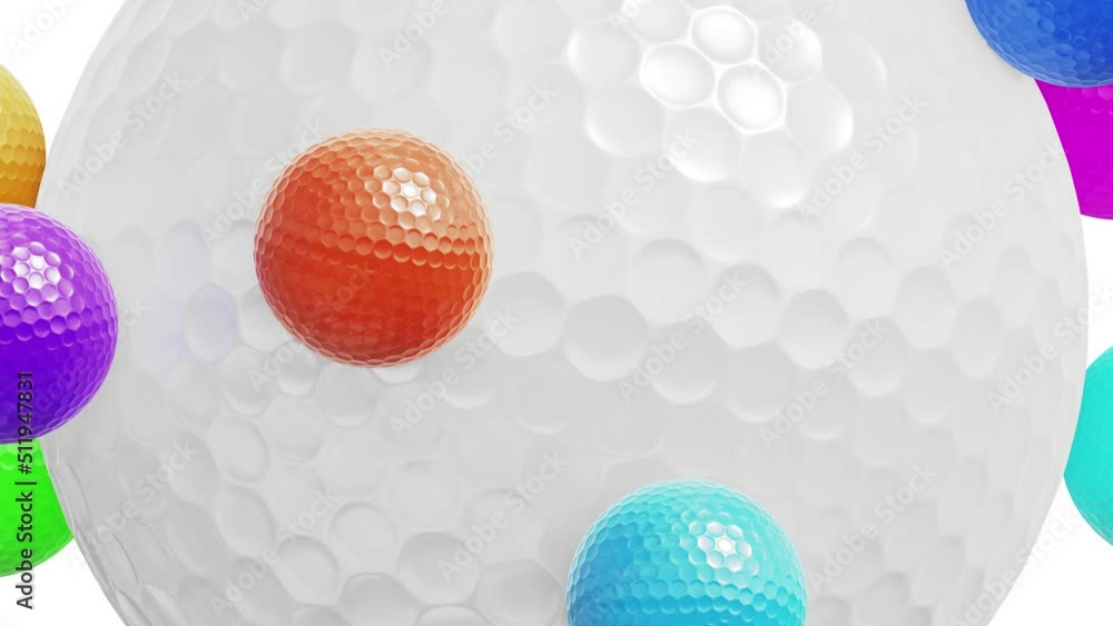 Realistic satisfying looping 3D animation of the spinning big white