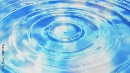 Wallpaper Mural Realistic 3D animation of the circles on a water surface with blue sky running white clouds reflections rendered in UHD as motion background Torontodigital.ca