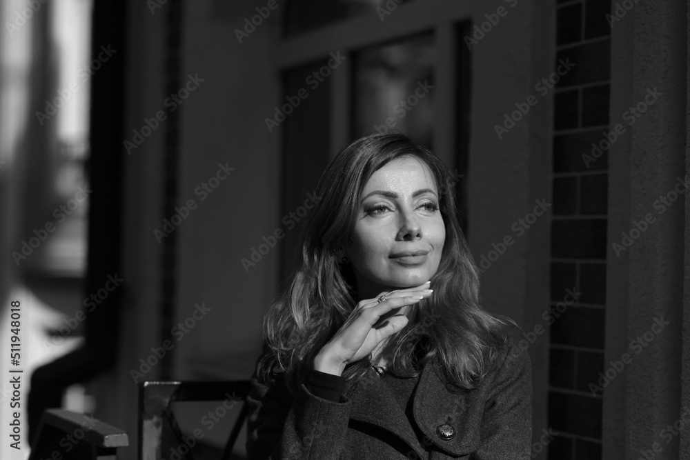 Black and white portrait of beautiful woman Black and white portrait of beautiful woman