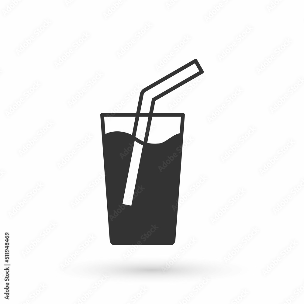Grey Glass with water icon isolated on white background. Soda glass. Vector Grey Glass with water icon isolated on white background. Soda glass. Vector